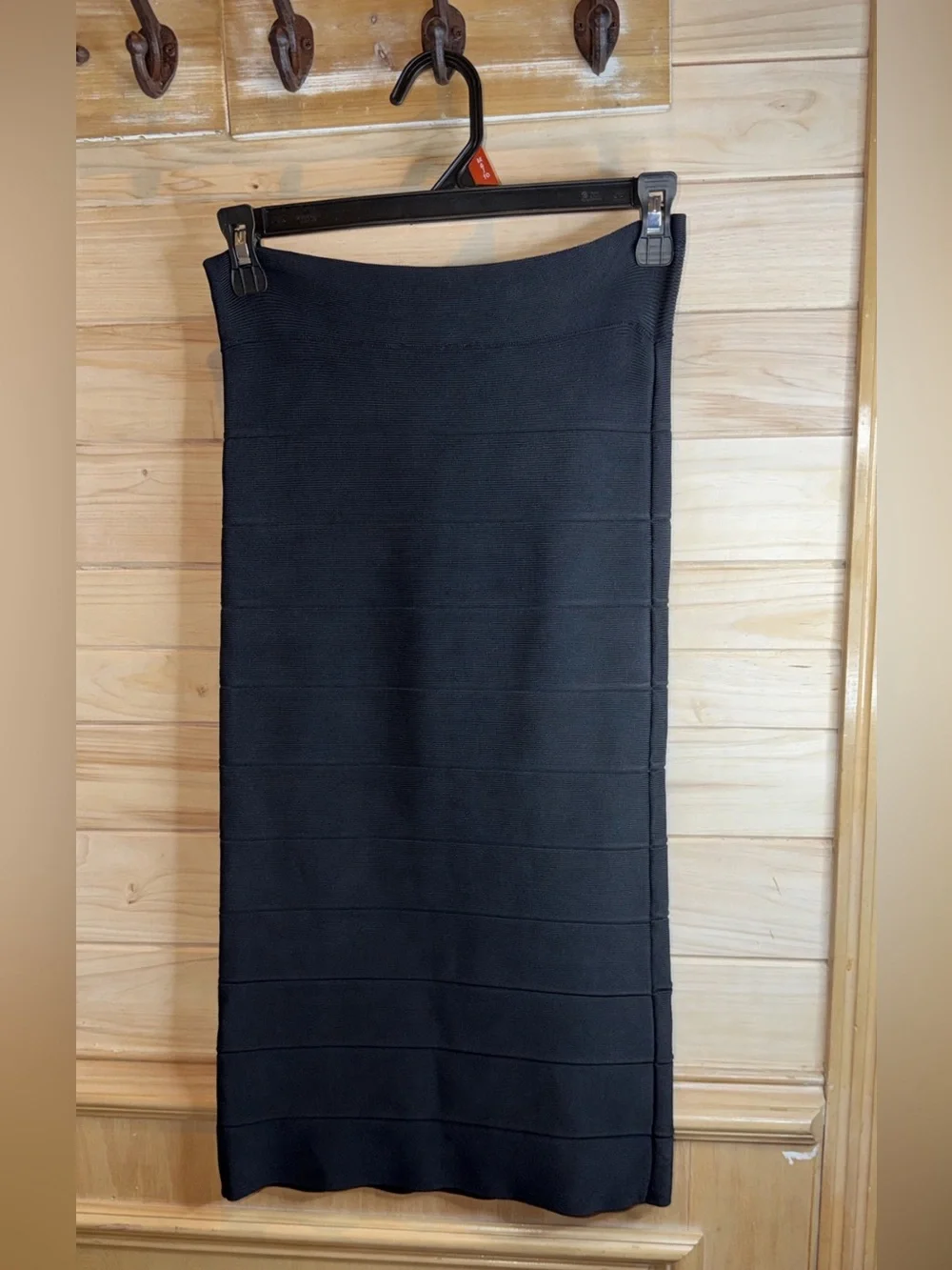 BCBGMaxAzria Black Bandage Midi Pencil Skirt